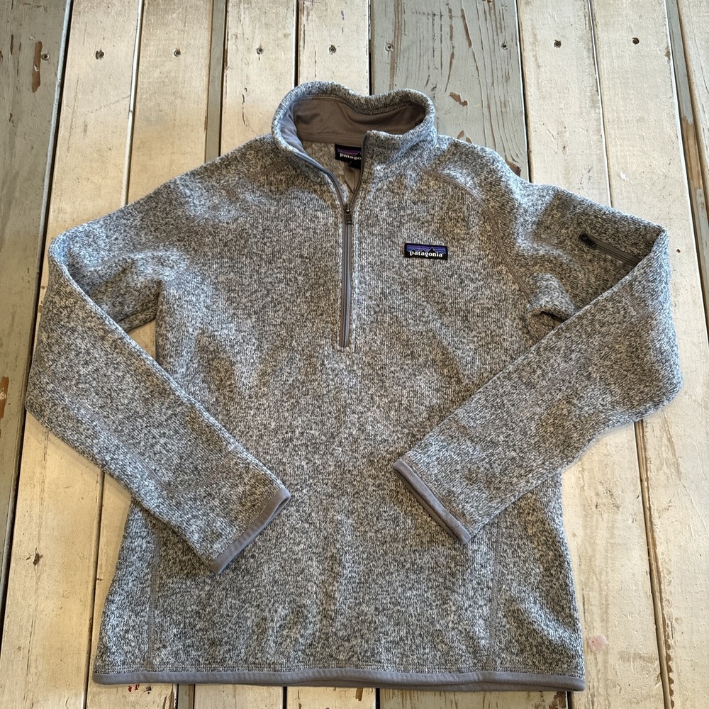 Women's Patagonia Stonewash Heather Gray 1/4 Zip Better Sweater Fleece Jacket S